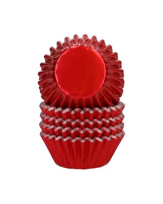wilton Wilton Mini Metallic Baking Cups Rood set/160