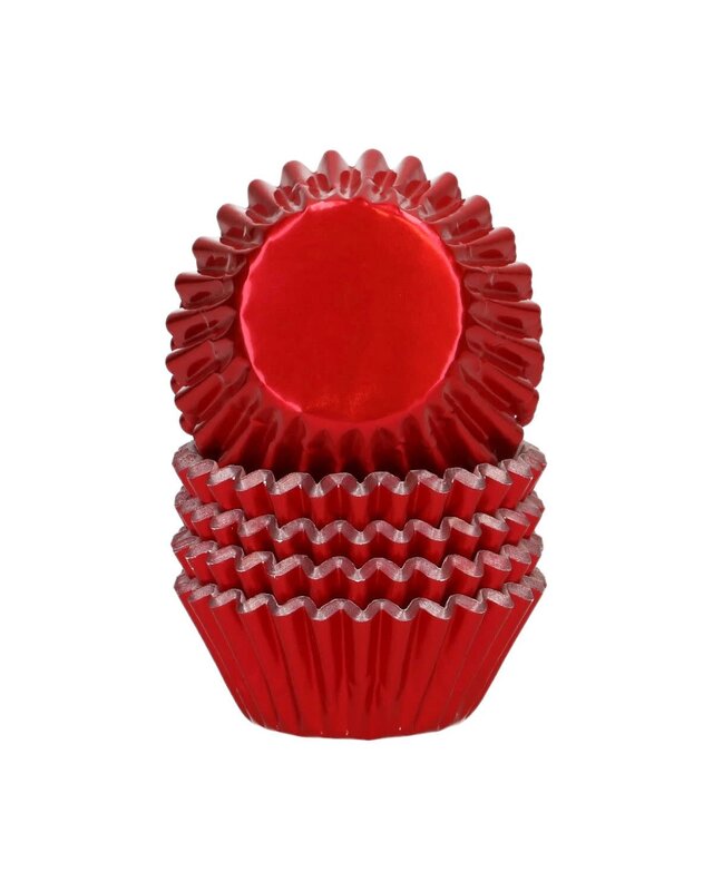 wilton Wilton Mini Metallic Baking Cups Rood set/160