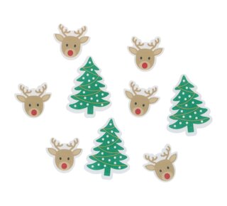 wilton Wilton Edible Wafer Decorations Reindeer & Christmas Trees set/9