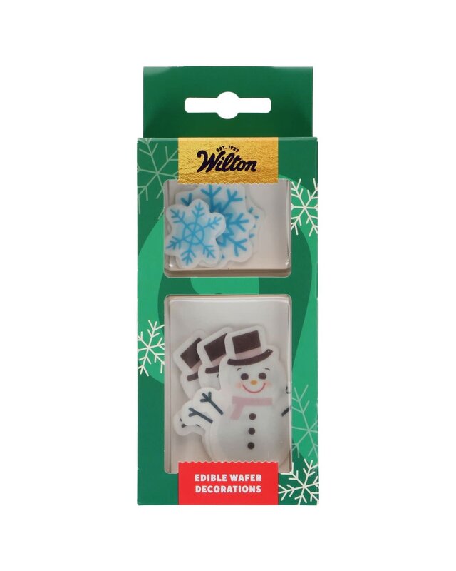 wilton Wilton Edible Wafer Decorations Snowmen & Snowflakes set/9