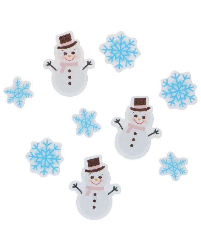 wilton Wilton Edible Wafer Decorations Snowmen & Snowflakes set/9