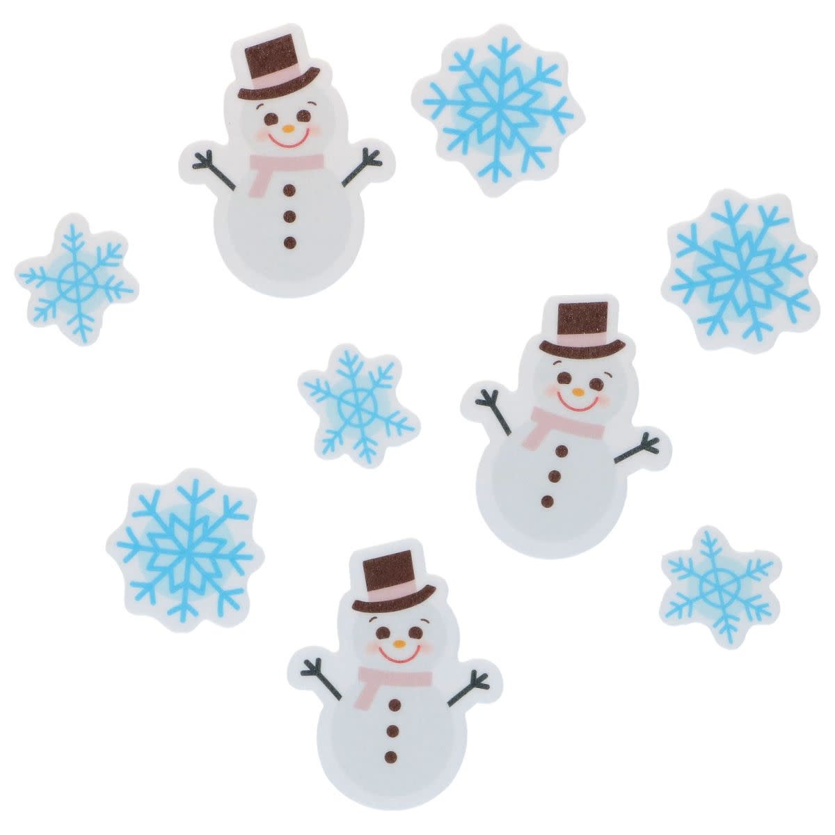 wilton Wilton Edible Wafer Decorations Snowmen & Snowflakes set/9