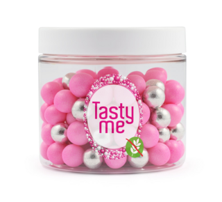 tastyme Sprinklemix Silver-Pink 10mm 125g - glutenvrij