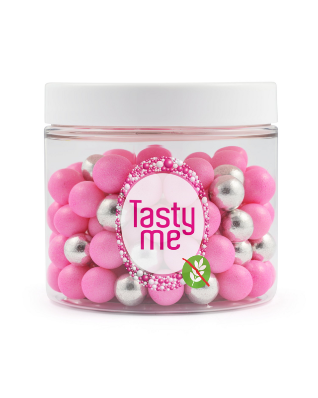 tastyme Sprinklemix Silver-Pink 10mm 125g - glutenvrij