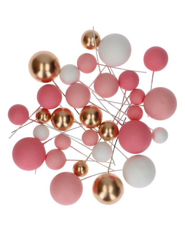 Simply Making Decoratieve Ballenset Pastel Roze ombre & Goud pk/32