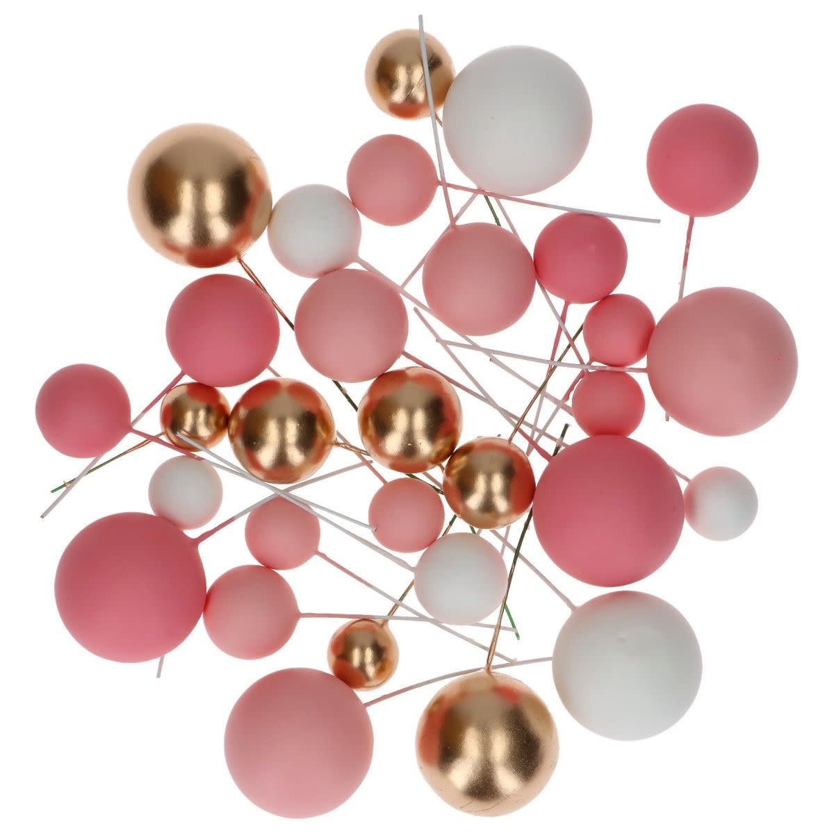Simply Making Decoratieve Ballenset Pastel Roze ombre & Goud pk/32