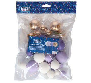 Simply Making Decoratieve Ballenset paars ombre & Goud pk/32
