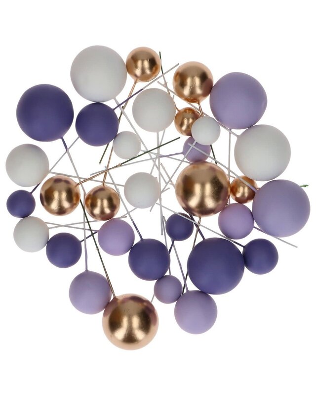 Simply Making Decoratieve Ballenset paars ombre & Goud pk/32