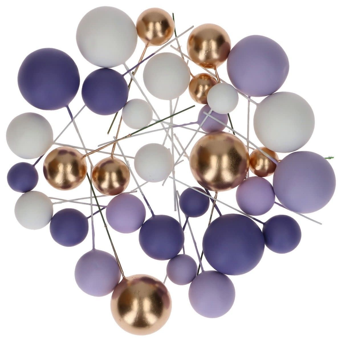 Simply Making Decoratieve Ballenset paars ombre & Goud pk/32