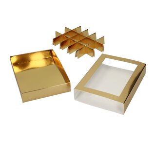 Funcakes FunCakes Chocoladeletterdoos Goud 20x14x3,5cm