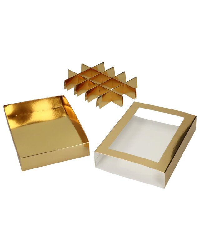Funcakes FunCakes Chocoladeletterdoos Goud 20x14x3,5cm