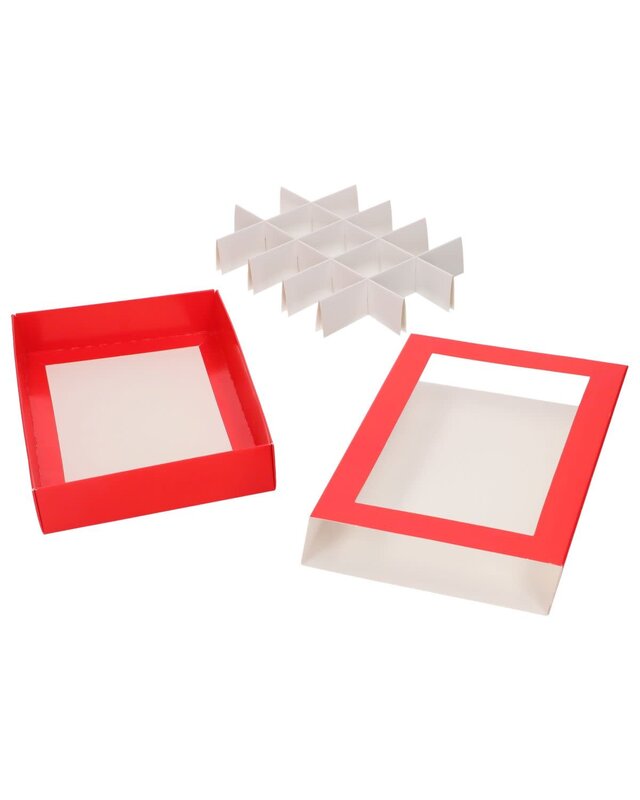 Funcakes FunCakes Chocoladeletterdoos Rood Wit 20x14x3,5cm