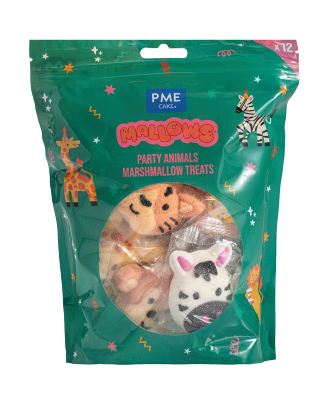 PME Marshmallow Treats - Safari dieren, 12-pack