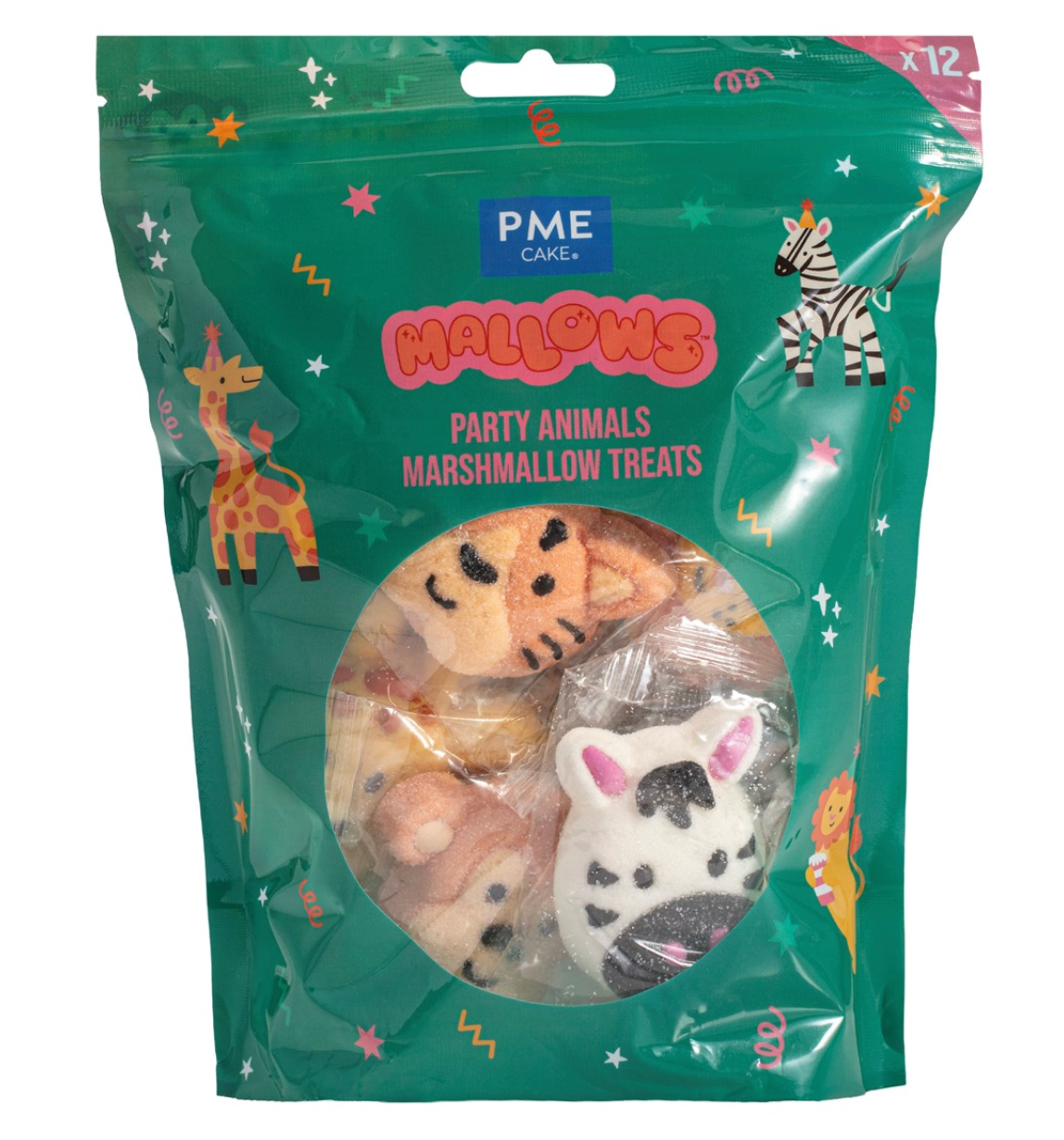 PME Marshmallow Treats - Safari dieren, 12-pack