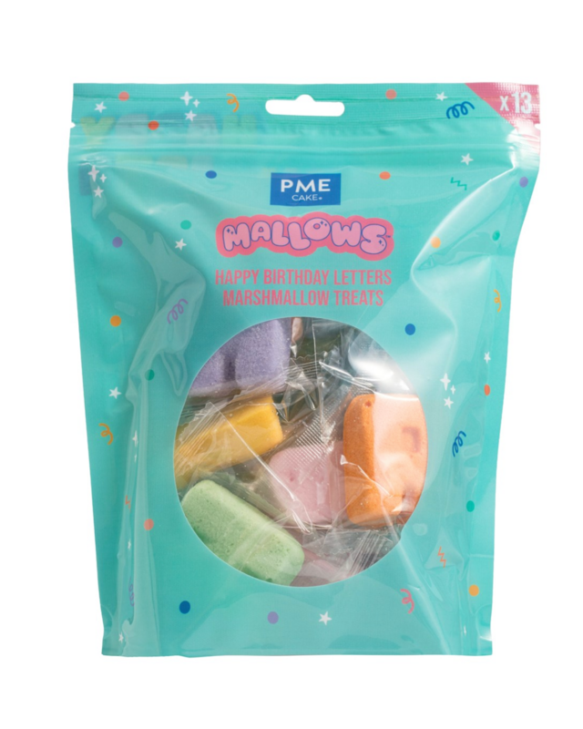 PME Marshmallow Treats - Happy Birthday Letters, 12-pack