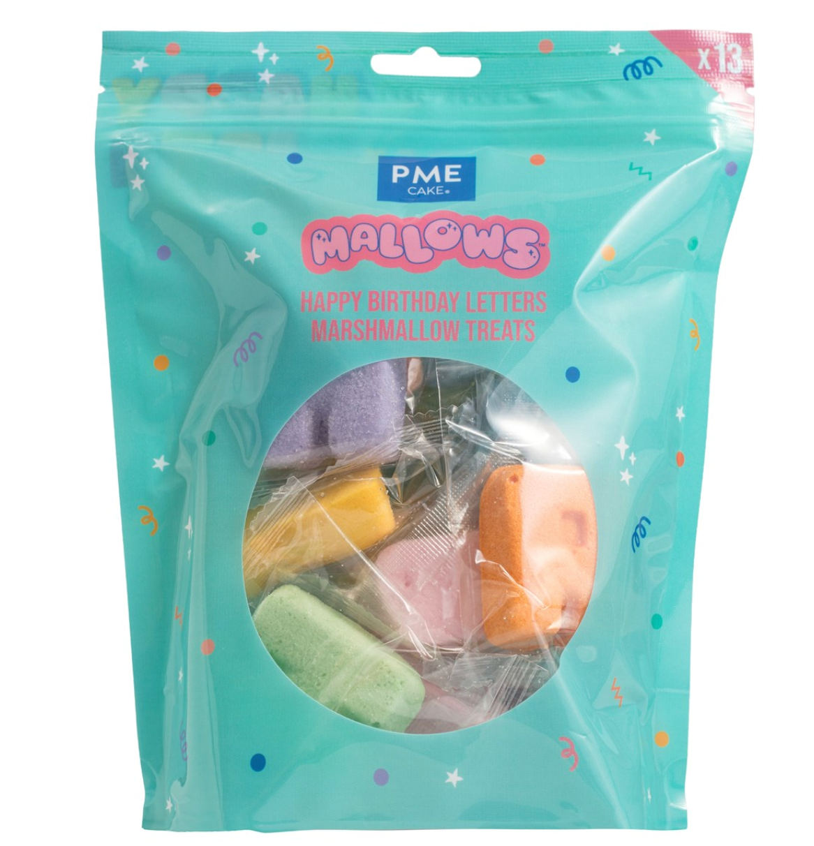 PME Marshmallow Treats - Happy Birthday Letters, 12-pack
