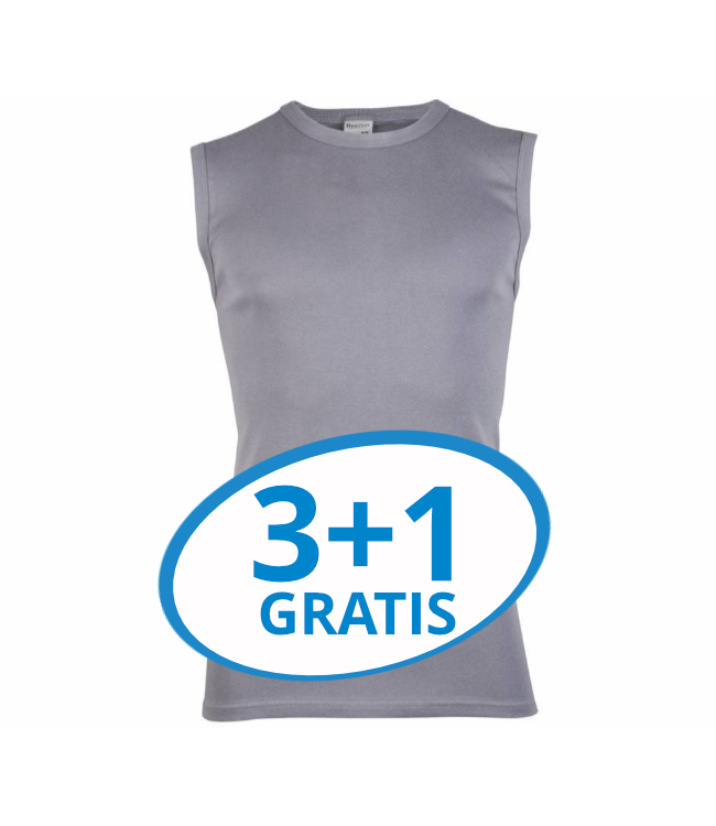 heren mouwloos shirt M3000 grijs Voordeelpack A