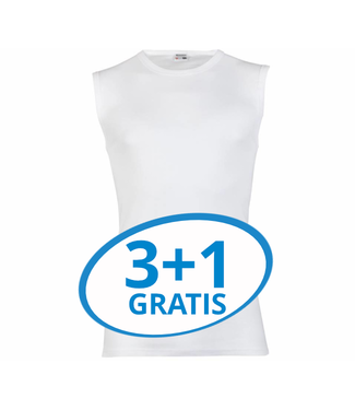 Beeren Heren Extra Lang Mouwloos Shirt Wit Voordeelpack A