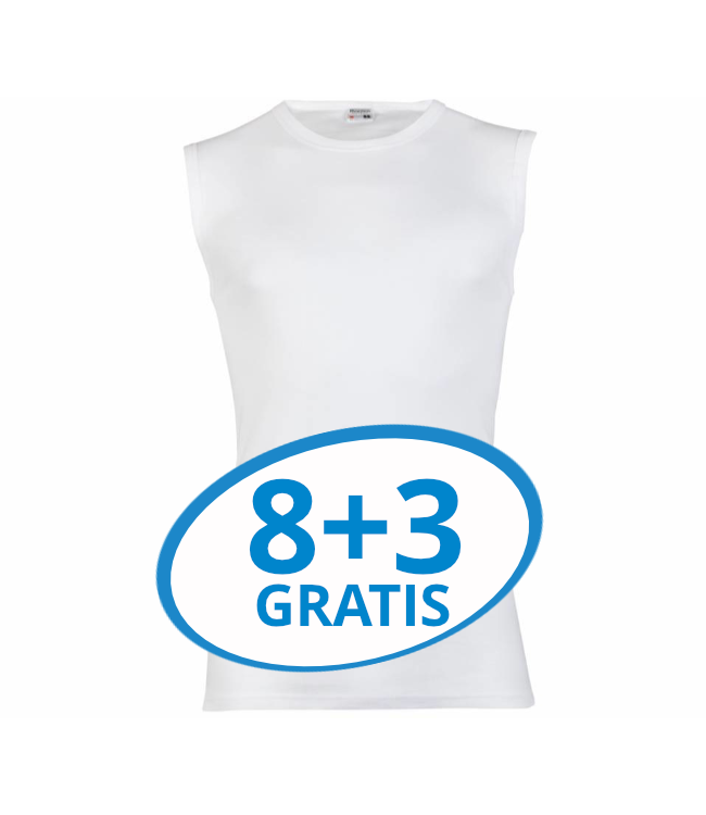 Beeren Heren Mouwloos Shirt M3000 Wit Voordeelpack C