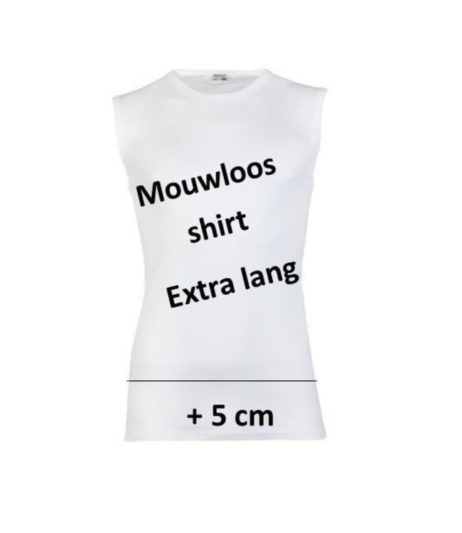 Beeren Heren Extra Lang Mouwloos Shirt Wit Voordeelpack B
