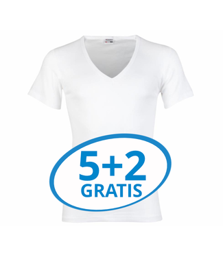 Beeren Heren Diepe V-Hals T-Shirt Extra Lang M3000 Wit voordeelpack B