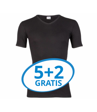 Beeren Heren T-Shirt V-Hals M3000 Zwart voordeelpack B