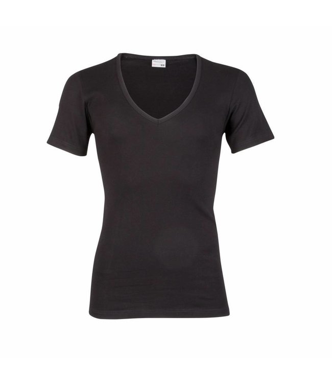 Beeren Heren Diepe V-Hals T-Shirt Extra Lang M3000 Zwart  voordeelpack B