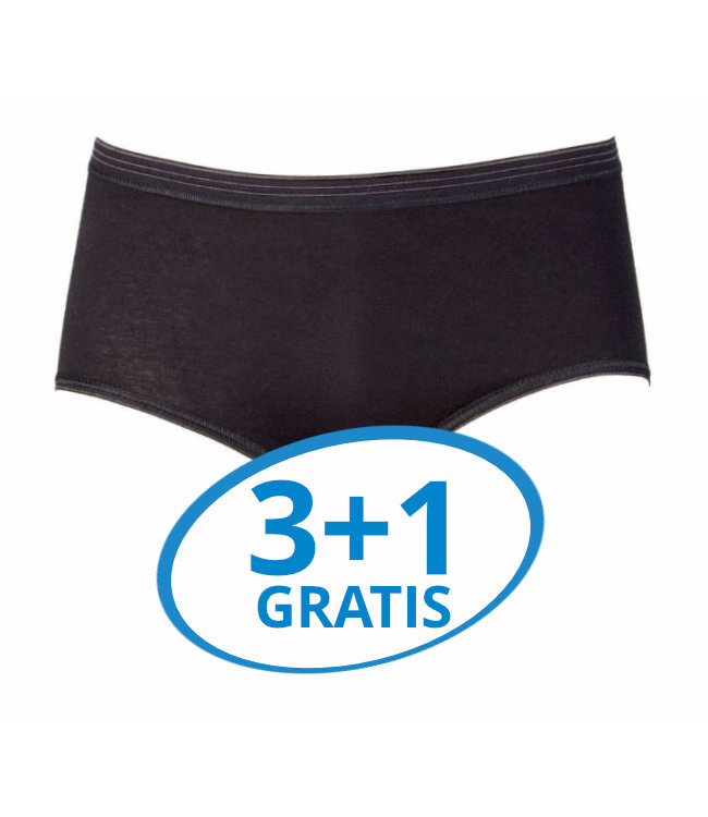 Beeren Dames Midislip Comfort Feeling Zwart Voordeelpack A
