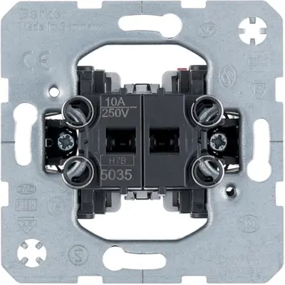 Berker serie pulsdrukker 2x maakcontact 1x ingang 10A met spreidklemmen (5035)