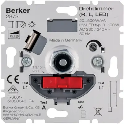 Berker draaidimmer universeel LED 3-100 Watt (2873)