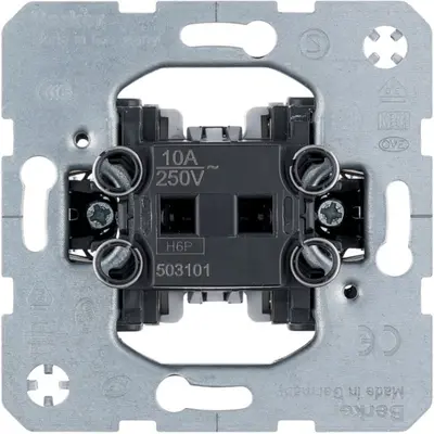 Berker pulsdrukker maakcontact 2 separate meldcontacten 10A met spreidklemmen (503101)