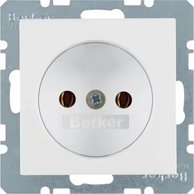 Berker wandcontactdoos zonder randaarde S1/B3/B7 wit mat (6167031909)