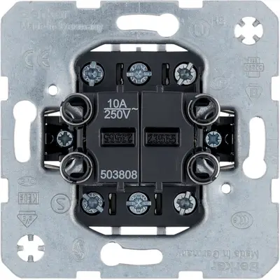 Berker serie pulsdrukker 2x wisselcontact 10A met spreidklemmen (503808)