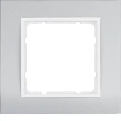 Berker afdekraam 1-voudig B3 aluminium/wit mat (10113904)