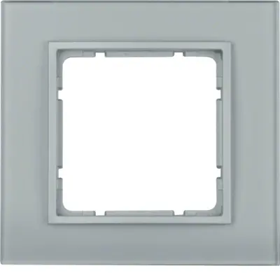 Berker afdekraam 1-voudig B7 aluminium glas/aluminium mat (10116414)