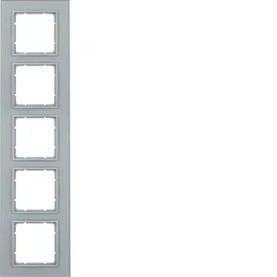 Berker afdekraam 5-voudig B7 aluminium glas/aluminium mat (10156414)