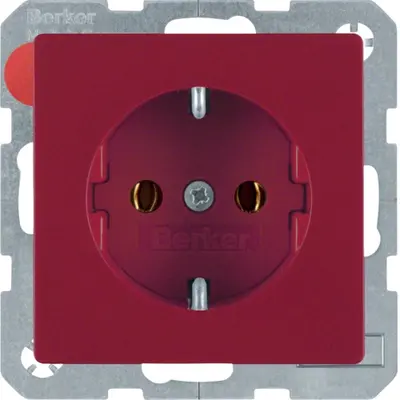 Berker wandcontactdoos randaarde Q1/Q3/Q7 rood (47436012)