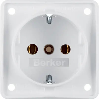 Berker Integro Flow wandcontactdoos randaarde schroefklemmen wit mat (941852502)