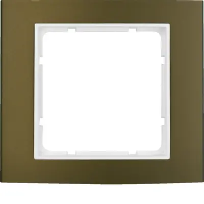 Berker afdekraam 1-voudig B3 bruin aluminium/wit mat (10113021)