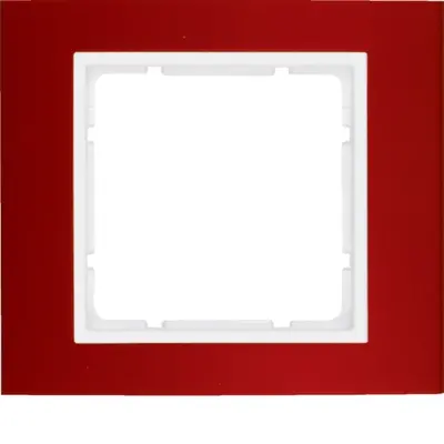 Berker afdekraam 1-voudig B3 rood aluminium/wit mat (10113022)