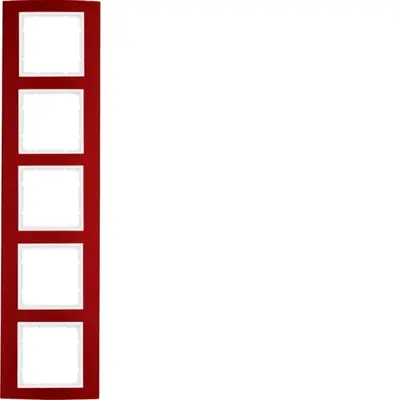 Berker afdekraam 5-voudig B3 rood aluminium/wit mat (10153022)