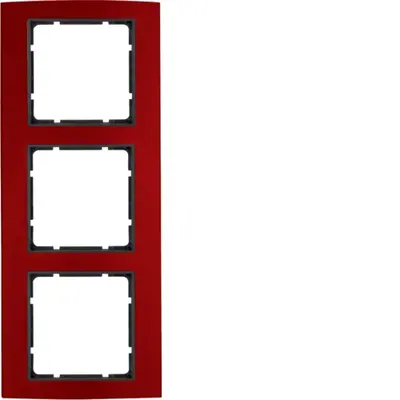 Berker afdekraam 3-voudig B3 rood aluminium/antraciet mat (10133012)