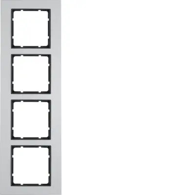 Berker afdekraam 4-voudig B7 aluminium/antraciet met (10146904)