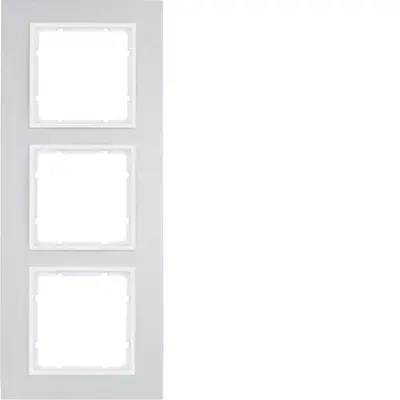 Berker afdekraam 3-voudig B7 aluminium/wit mat (10136914)