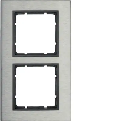 Berker afdekraam 2-voudig B7 verticaal edelstaal/antraciet mat (10123606)