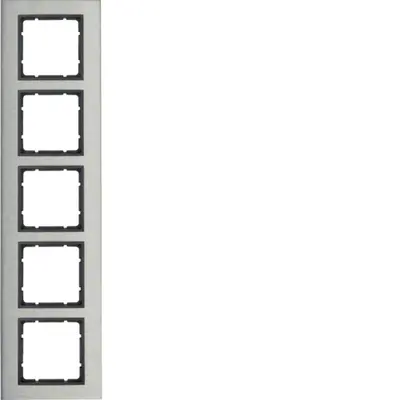 Berker afdekraam 5-voudig B7 verticaal edelstaal/antraciet mat (10153606)