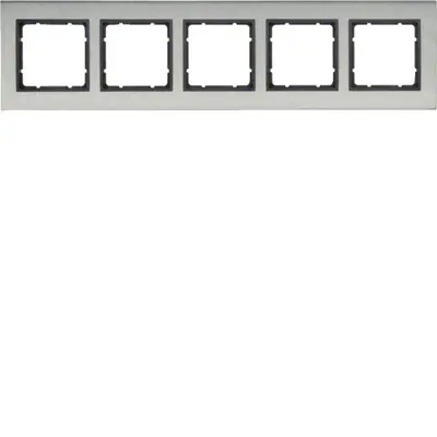 Berker afdekraam 5-voudig B7 horizontaal edelstaal/antraciet mat (10253606)