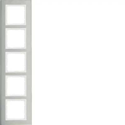 Berker afdekraam 5-voudig B7 verticaal edelstaal/wit mat (10153609)