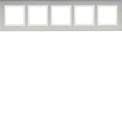 Berker afdekraam 5-voudig B7 horizontaal edelstaal/wit mat (10253609)