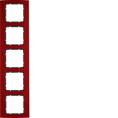 Berker afdekraam 5-voudig B3 rood aluminium/antraciet mat (10153012)